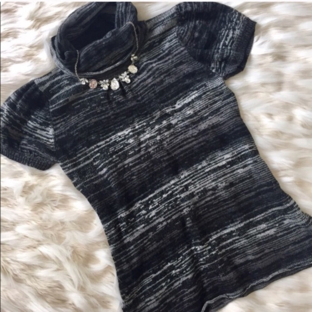 Space dyed mock neck sweater